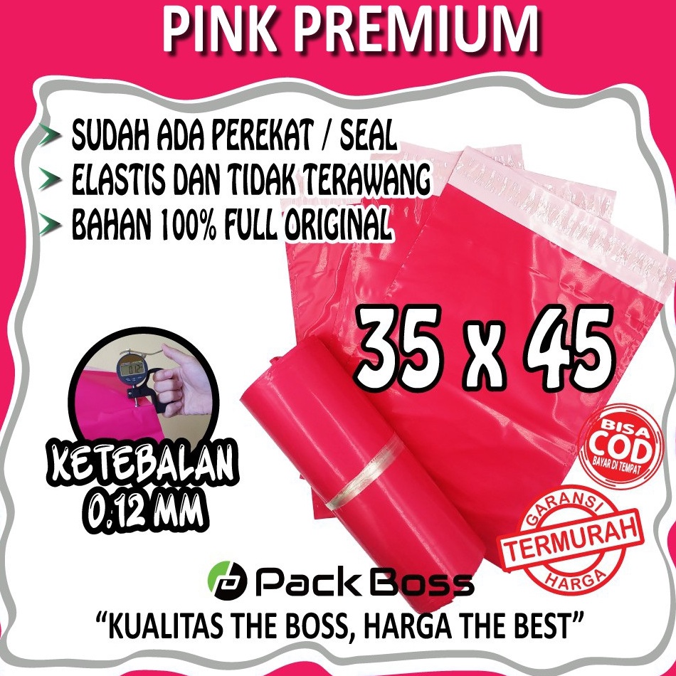 

9WGCU576 PINK PREMIUM POLYMAILER 35x45 1 HALUS TEBAL LANGSUNG PABRIK