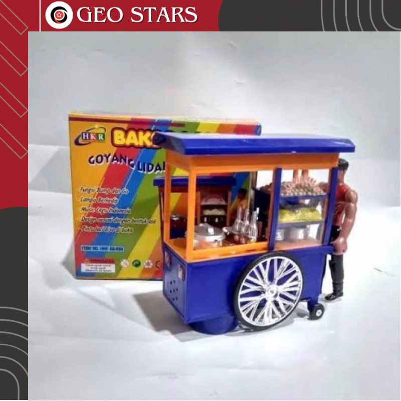 Mainan Gerobak Bakso Dorong - Bakso Loncat Goyang Lidah