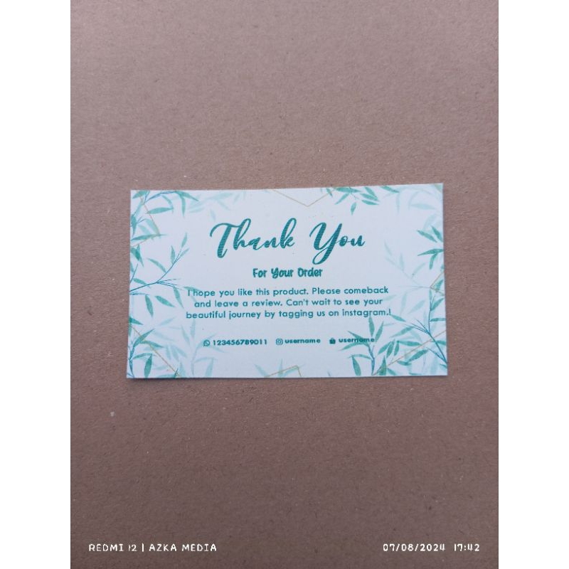 

Sticker Label Thank You custom waterproof no.7
