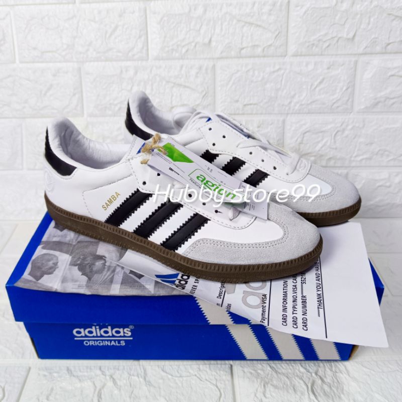 Sepatu Adidas Samba Vegan putih hitam Terbaru cowok cewek