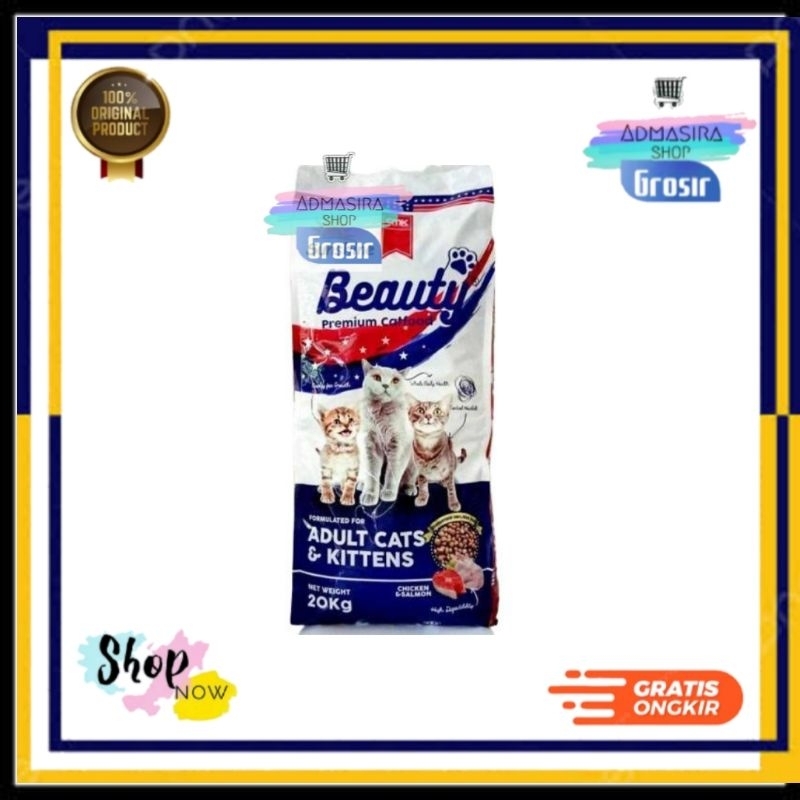 BEAUTY PREMIUM Cat Food 20KG Pakan Kucing Dry Cat Food 20kg 1 sak karung