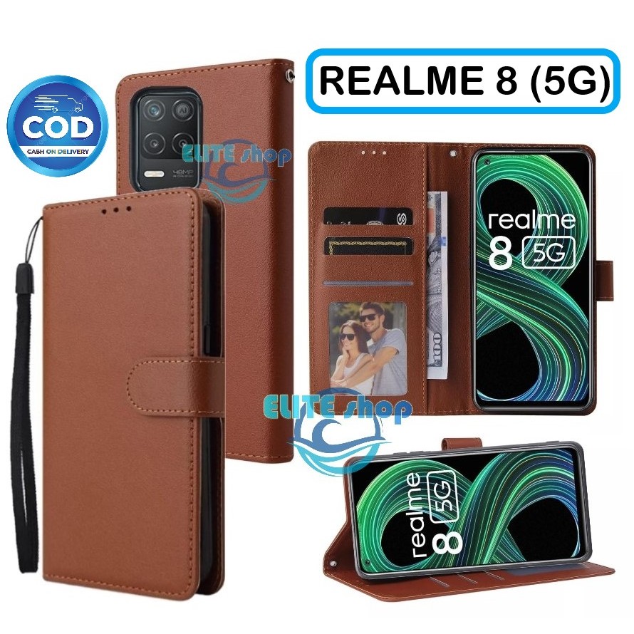 Flip Case REALME 8 5G Case Wallet Kulit Casing Dompet Case Wallet Leather Flip Case REALME 8 5G Casi
