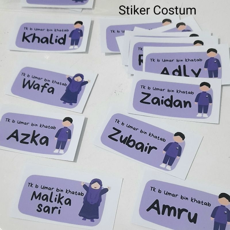 

[SHAFANA] STIKER COSTUM NAMA BEBAS REQ DESAIN