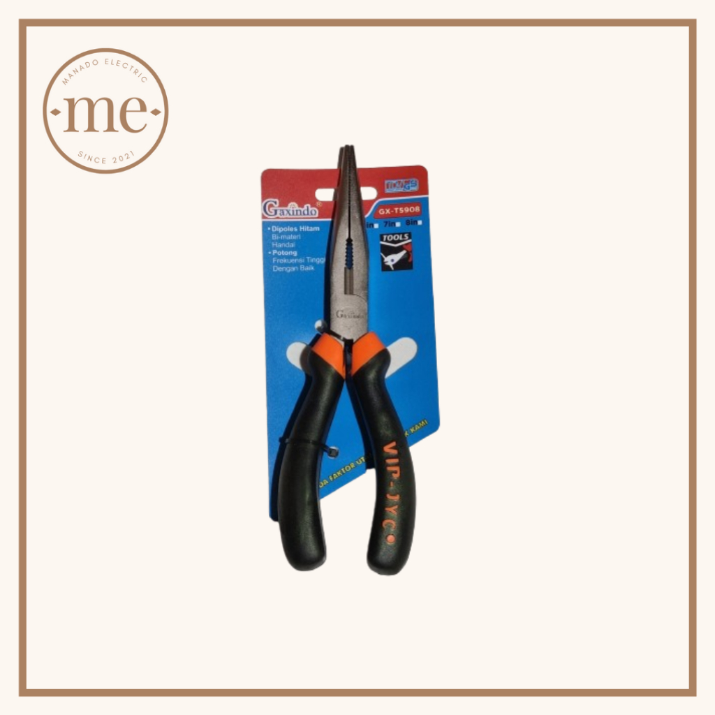 Tang Kombinasi / Tang Lancip / Tang Potong 8 Inch Gaxindo GX-T5908