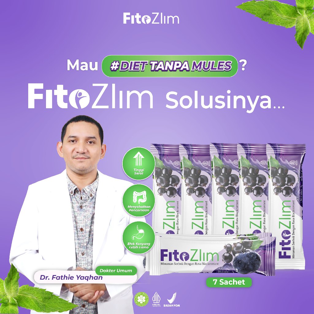 

Minuman Bubuk Instan Pelangsing - Fitozlim Fiber 7 sachet