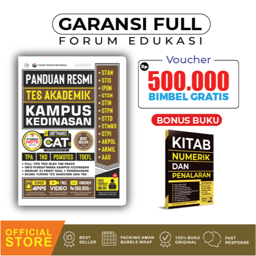 Panduan Resmi Tes Akademik Kampus Kedinasan BONUS  KITAB NUMERIK DAN PENALARAN