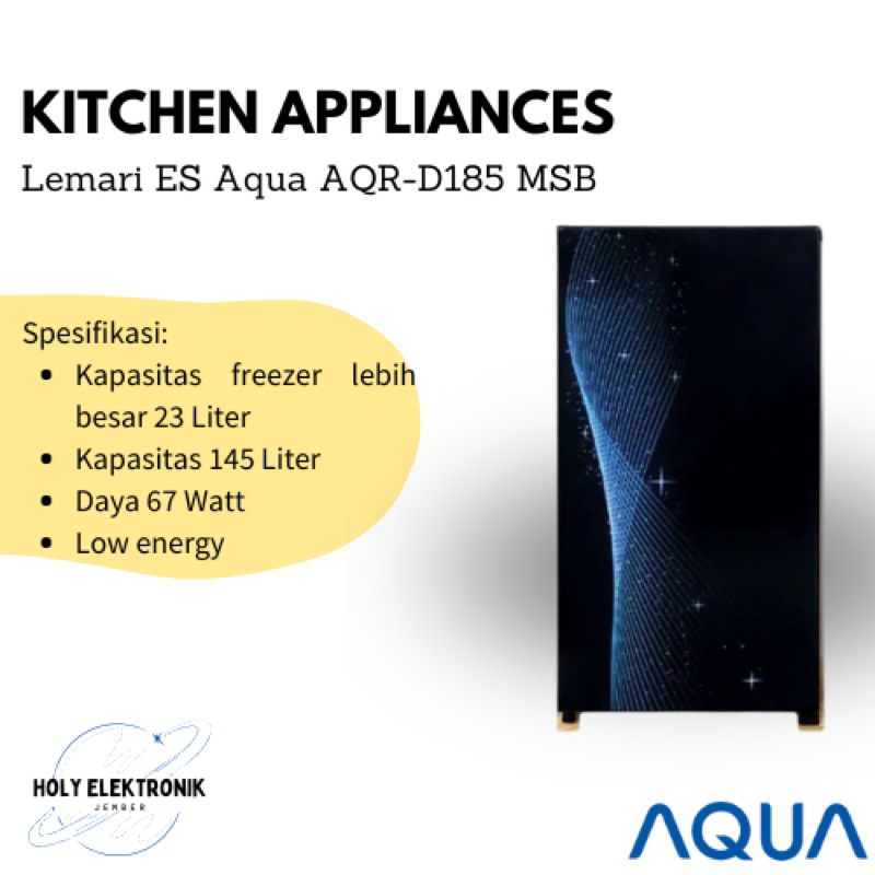 KULKAS AQUA AQR-D185 MSB 1 PINTU