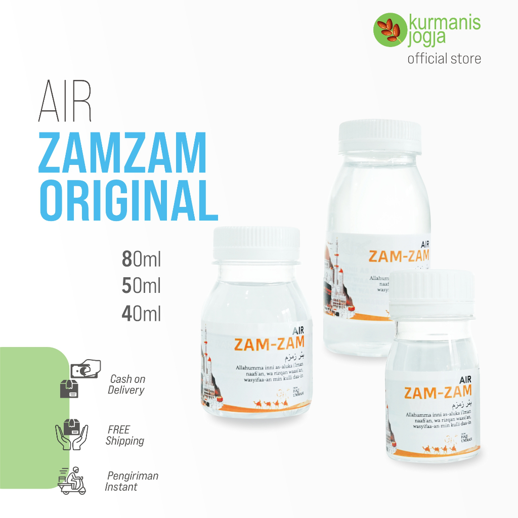 

air zam zam kemasan 40ml, 50 ml 80 ml asli original 100% Paket Oleh oleh haji dan umroh