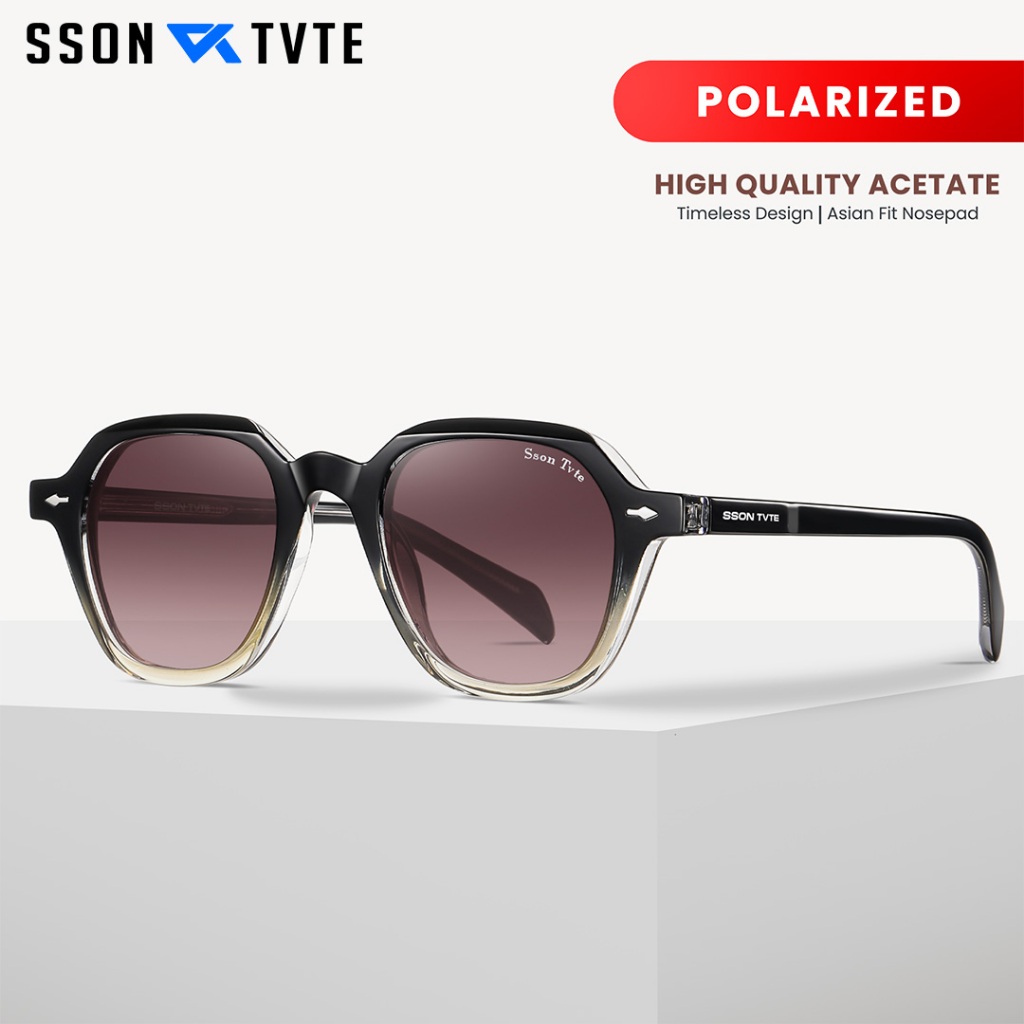 SSON TVTE Kacamata Hitam Geometric Premium TR90 Polarized Sunglasses Fashion Style Sunglasses Outdoo