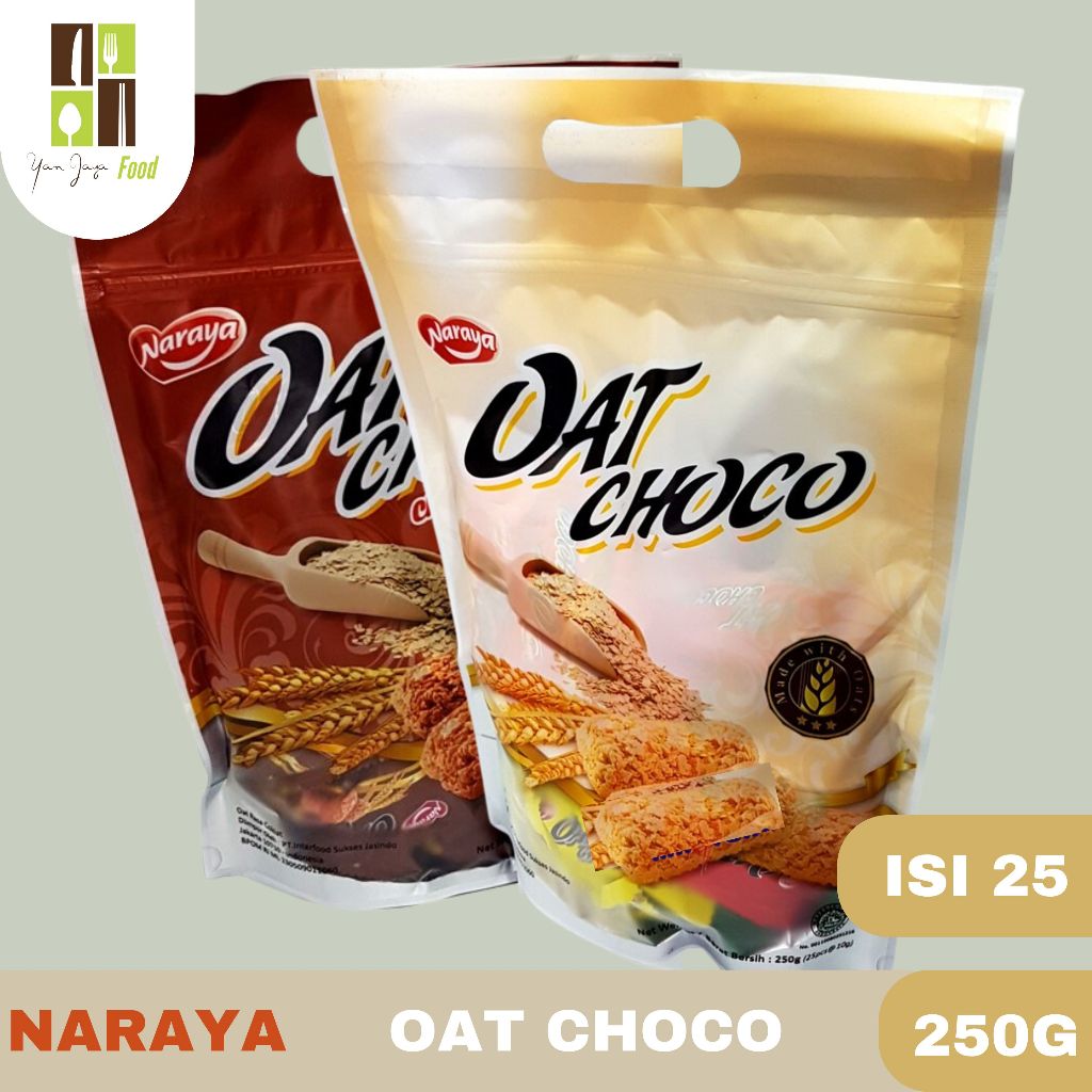 

Naraya Oat Choco / Sereal Gandum / Biskuit / Chocolate / Coklat / Original / Kemasan 250g [10g x 25 pcs]