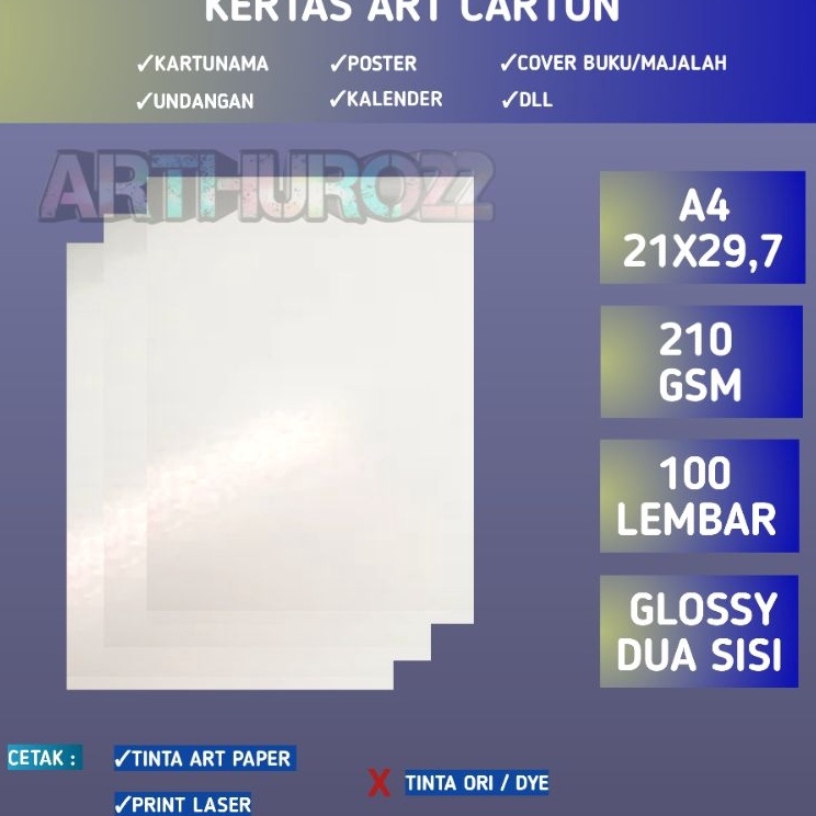 

QCBG7254 Kertas art carton paper 21 gsm A4 isi 1 lembar