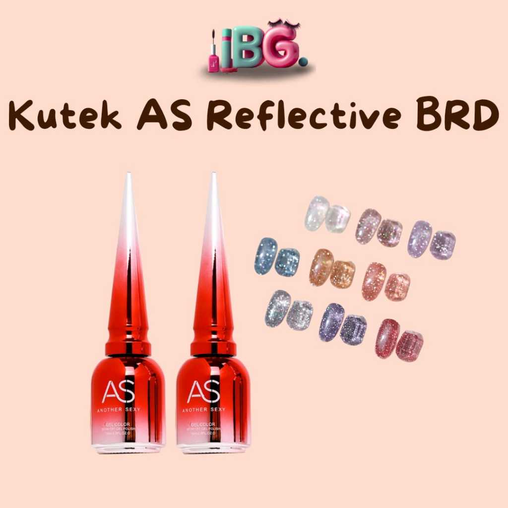 Kutek AS Reflective BRD Flash UV Gel Polish Glitter / Flash Shiny / Gel Polish Reflective 15ML / Diamond Broken Nail Flash Gel / Super Bright / Kutek Flash / Kutek Reflective