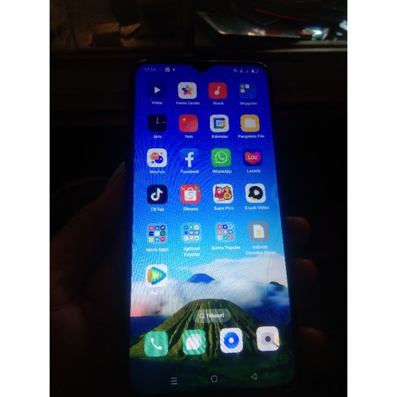 lcd oppo a16 ori minus retak normal