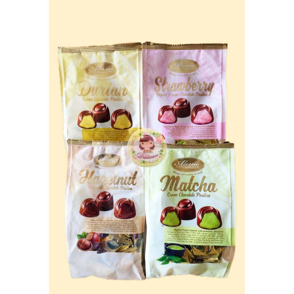 .Coklat import | Alessio Chocolate Praline Import Malaysia Rasa Matcha Durian Hazelnut Halal (SCP)