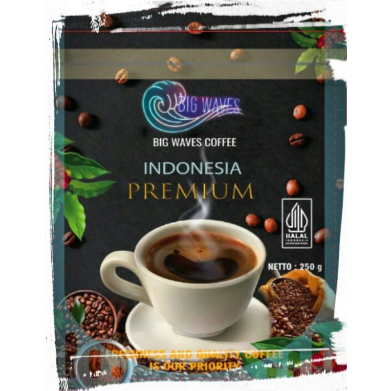 

kopi big waves premium Sulawesi jantan 250 gram