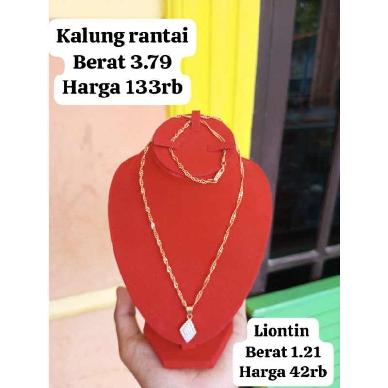 Kalung perak Liontin permata