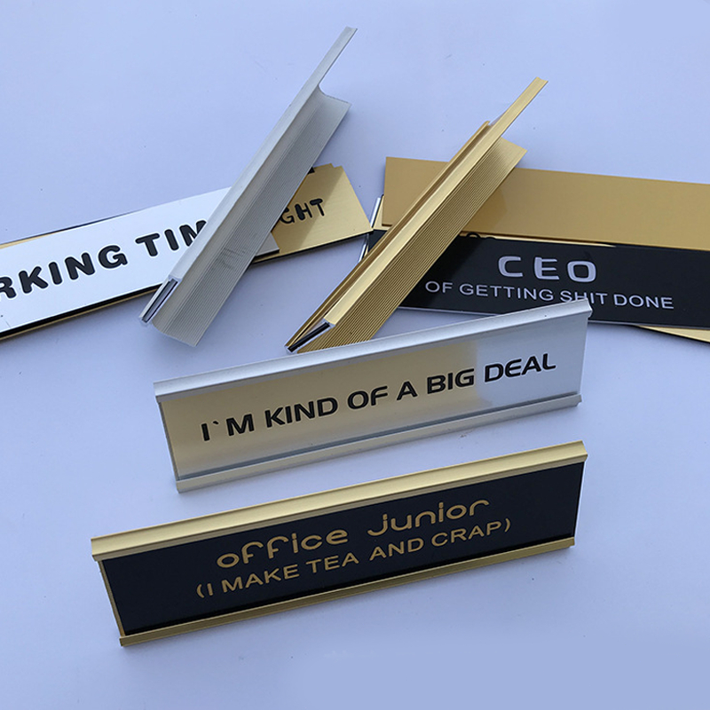 Name Plate Holder Meja Desk / Papan Nama Meja Aluminium / Sign Holder Table Nameplat