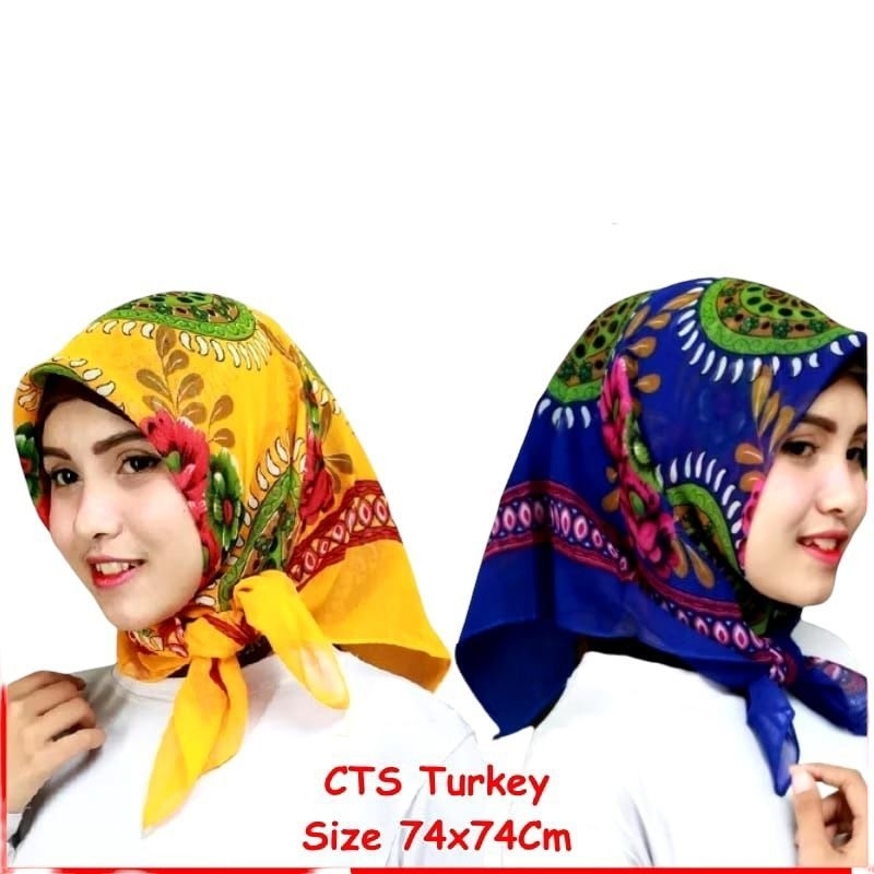 CUCI GUDANG CTS Jilbab Motif Bunga Dalaman Ciput Hijab Kerudung Daleman Premium Segi Empat Kecil COD