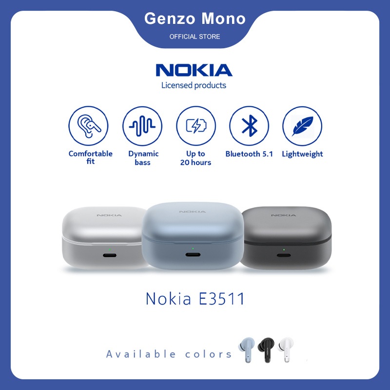 Nokia E3511 ANC True Wireless Earphones TWS Low Latency HD - Putih