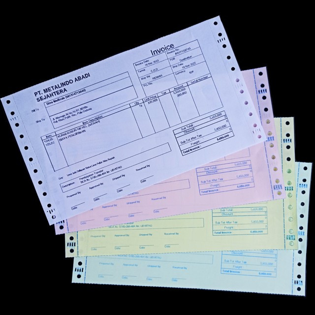 

Buku Nota Kwitansi Faktur Cetakan NCR 4ply BW Dot Matrix Satuan