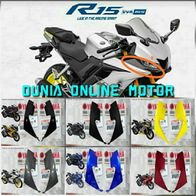 Panel Garnis Cover Samping Lampu R15 VVA V3 Kecil Kiri Kanan BK6-F172H-00 BK6-F172G-00 HITAM MERAH D
