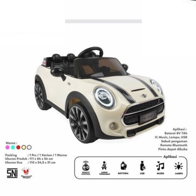 SEWA Mobil Mini Cooper Putih - Azkia Baby Rental Medan Mainan Anak Medan