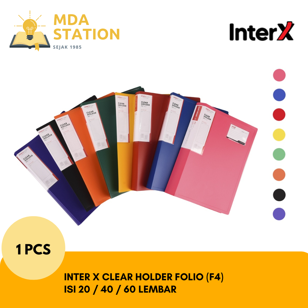 

INTER X Clear Holder Folio F4 Isi 20 / 40 / 60 Lembar (SATUAN) | MDA STATION