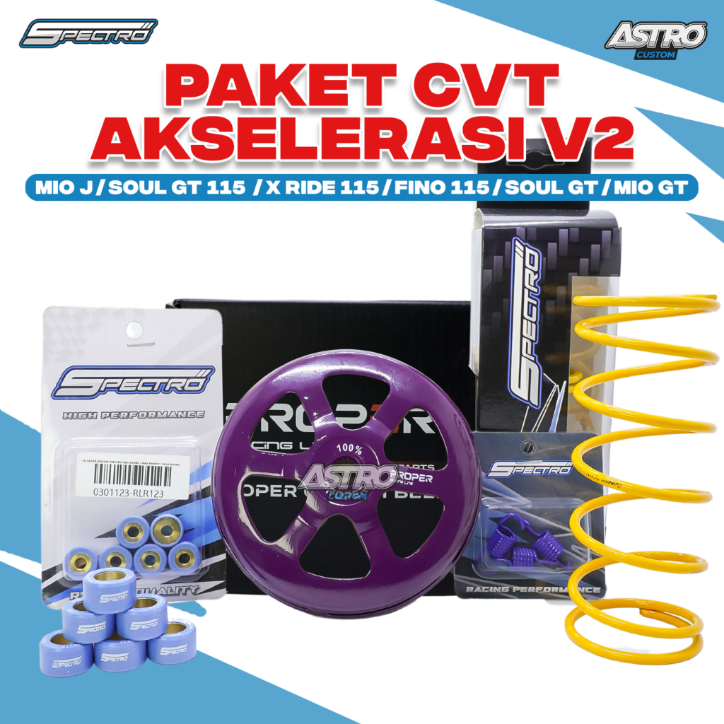 Upgrade CVT V2 Mio J X Ride Fino Soul GT 115 Mangkok Ganda PROPER Roller Roler Per CVT Spectro Racin