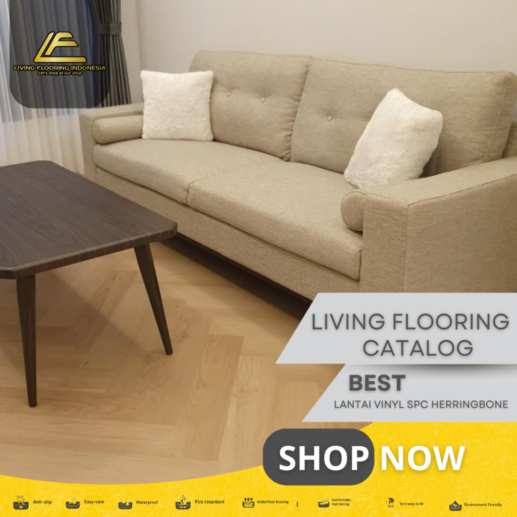 Lantai SPC Arkamaya Herringbone 5mm | Lantai Vinyl Motif Herringbone