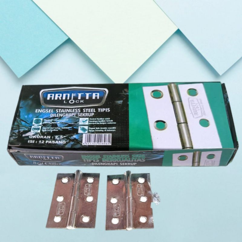 Engsel Tipis Stainless Arnetta 2½ Inch