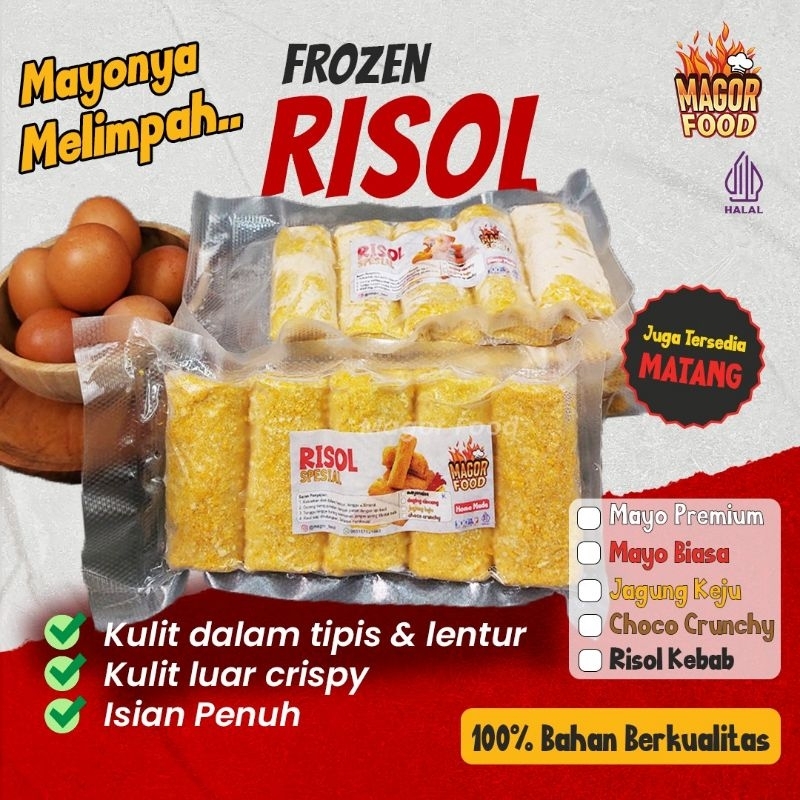 

FROZEN RISOL MAYO PREMIUM SMOKED BEEF FULL ISI HALAL RISOL BESAR JUMBO MAGOR FOOD