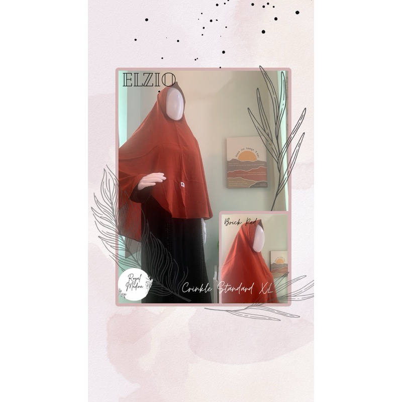 Khimar pet, jilbab syari Crinkle standard Elzio XL