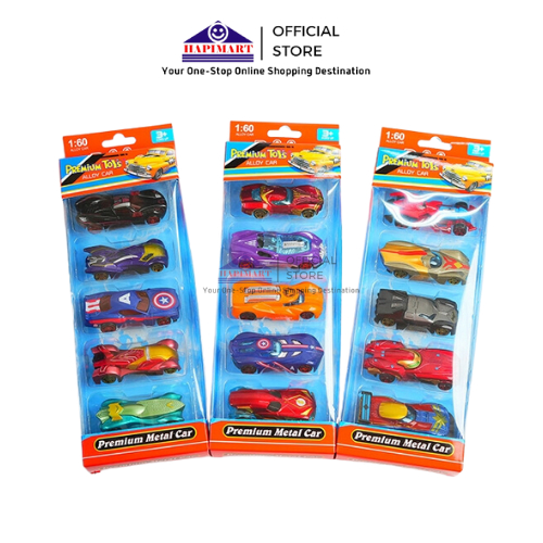 Set Mainan Diecast Mobil Hero Spiderman Batman Premium Metal Car Mobil Miniatur Mainan Anak Premium 