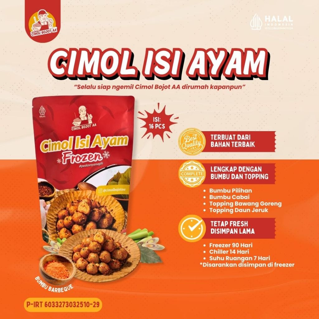 

Cimol AA isi Ayam Rasa Barbeque Daun Jeruk