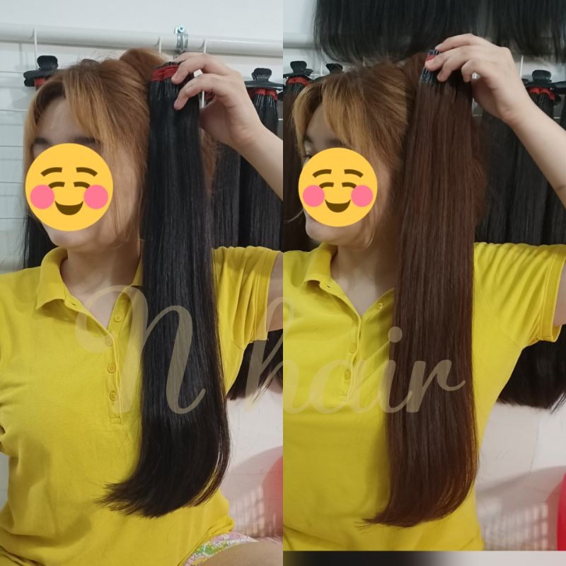 Hair extension/rambut sambung 100helai(5set), super 100% rambut asli