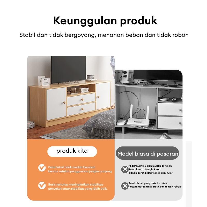 120/140CM MEJA TV KAYU TV SERBAGUNA RAK TV MINIMALIS BUFET TV MINIMALIS KAYU MODERN MURAH TV RAK