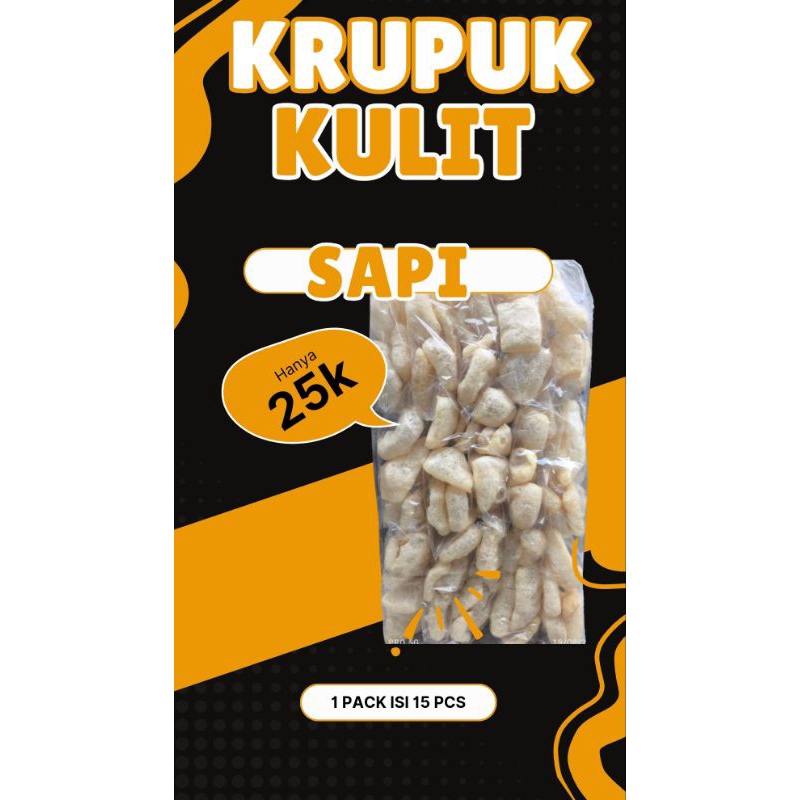

cemilan krupuk kulit 1 pack isi 15 pcs