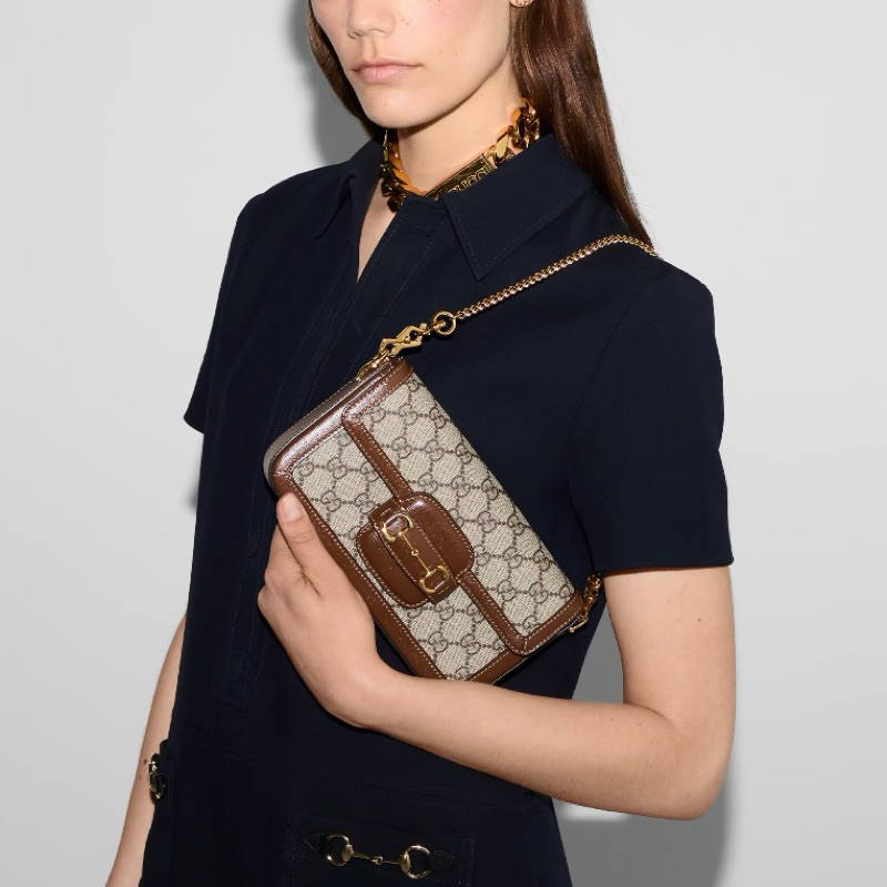 Original Gucci Mini 1955 Horsebit GG Supreme Shoulder Bag