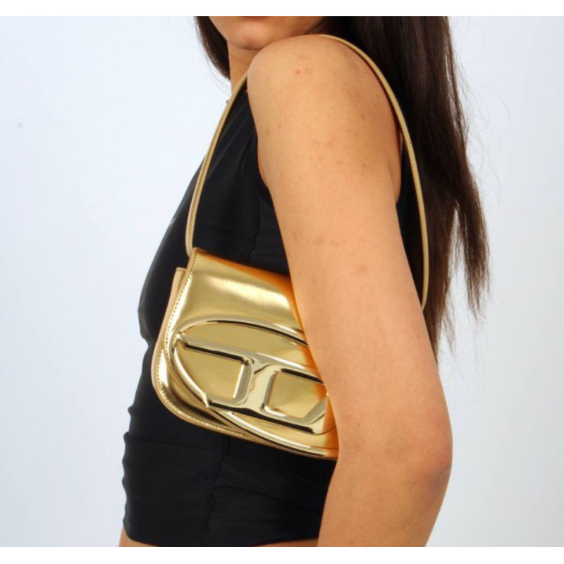 (READY STOCK) TAS DIESEL 1DR METALLIC GOLD LEATHER - ORIGINAL