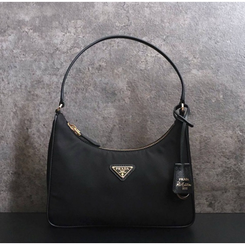 (READY STOCK) PRADA NYLON BAG RE EDITION 2005 BLACK GHW - ORIGINAL