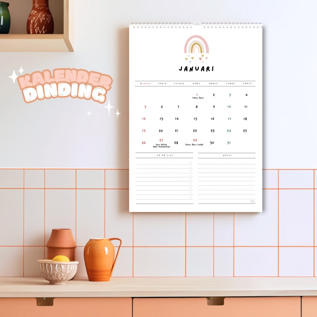 

Kalender Dinding 2025 / 2026 - Kalender Aesthetic 2025 / 2026 - A3 - (Libur nasional)