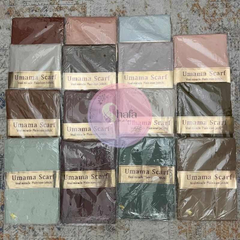 Hijab Umama Scarf Polos Premium Voal Miracle Jahit Tepi Original Umama