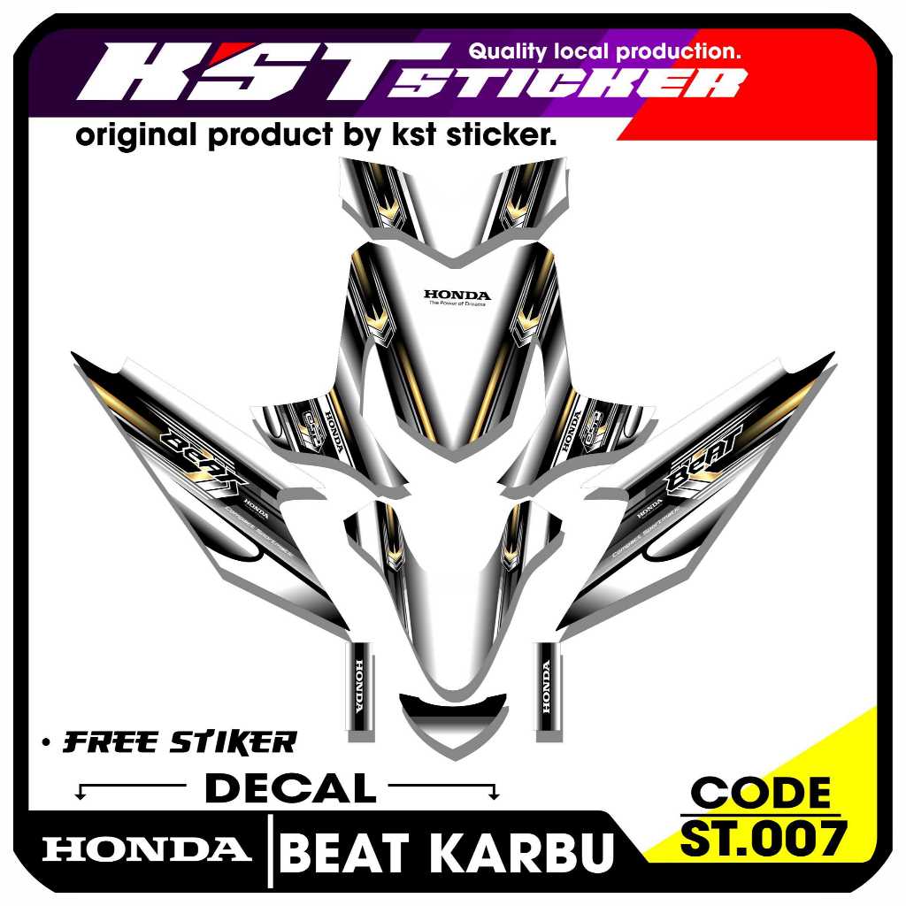 Decal Beat Karbu - Sticker Decal Honda Beat Karbu Desain Racing. KST.007