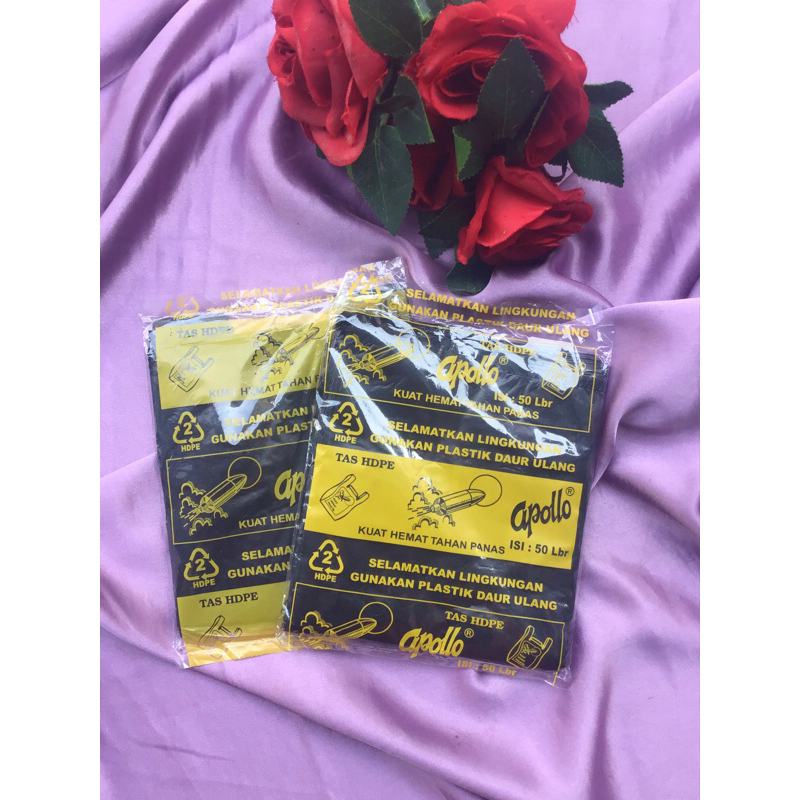 MURAH TAS KRESEK APOLLO HITAM  KECIL, TANGGUNG, BESAR HARGA PABRIK  isi 50 pcs / tas kresek putih /k