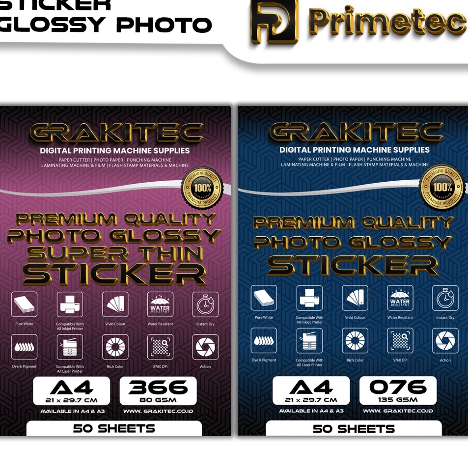 

KODE PRODUK D97OQ6973 Sticker Photo Paper Ultra Thin A4 Isi 5 Lembar Kertas Foto Sticker Glossy Premium 135 atau 8 GSM Primetec