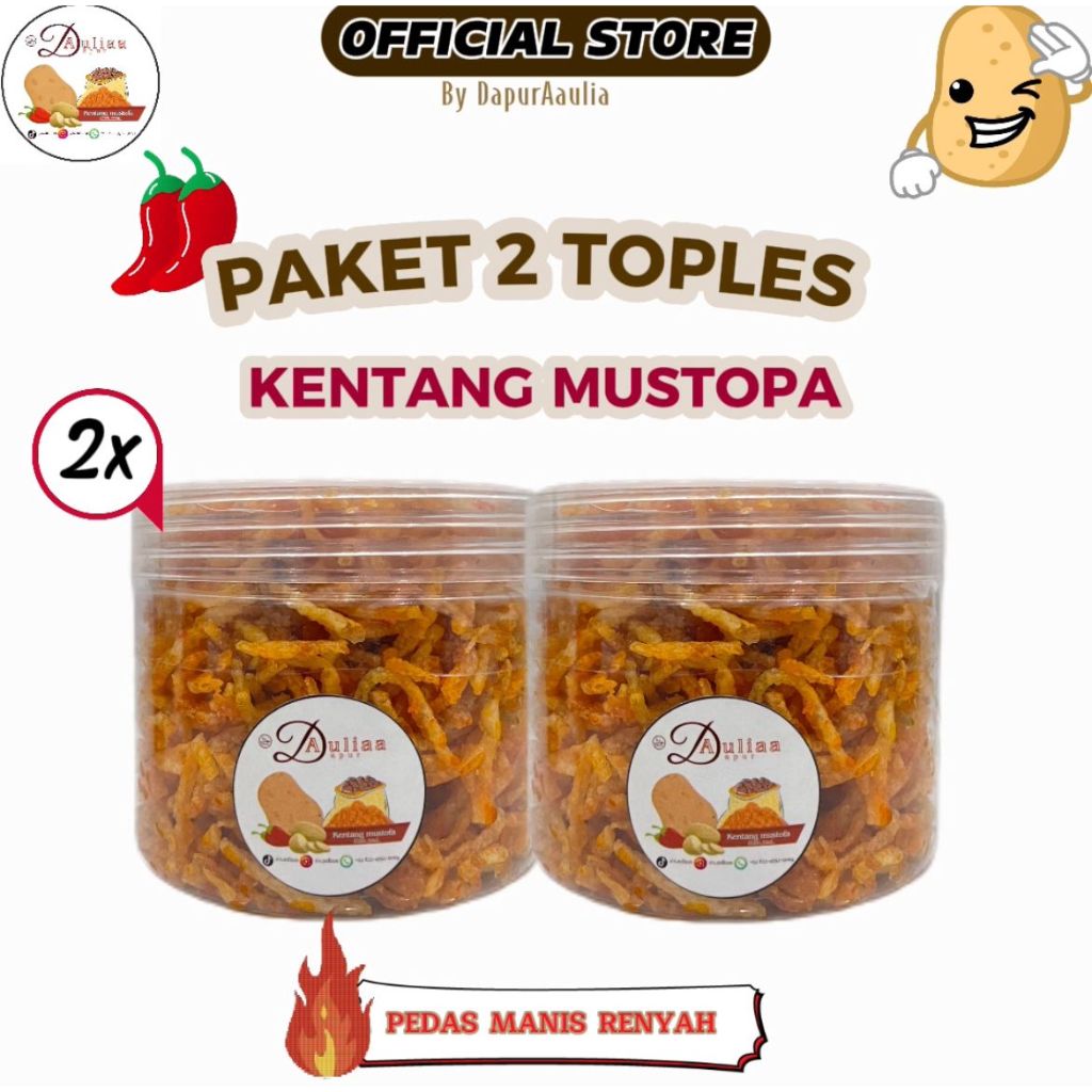 

[Paket beli 2] Kentang mustofa toples 400ml pedas manis enak kriuk