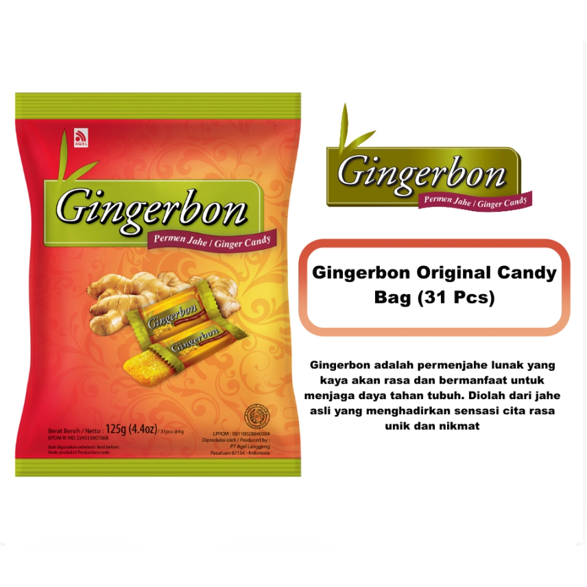 

Permen Jahe Gingerbon Ginger Candy Bag 31 Pcs - ORIGINAL / PEANUT