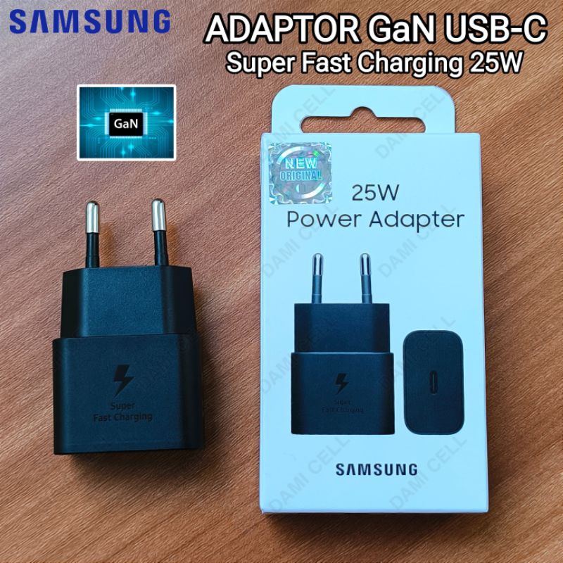 Adaptor Samsung 25W Original USB C GaN Version Super Fast Charging Kepala Charger Samsung Type C Ori