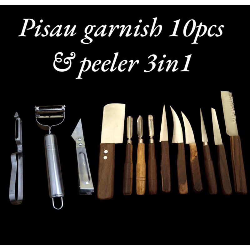 pisau garnish / pisau ukir buah dan sayur / pisau garnish set dan peeler / pisau garnish murah / pis