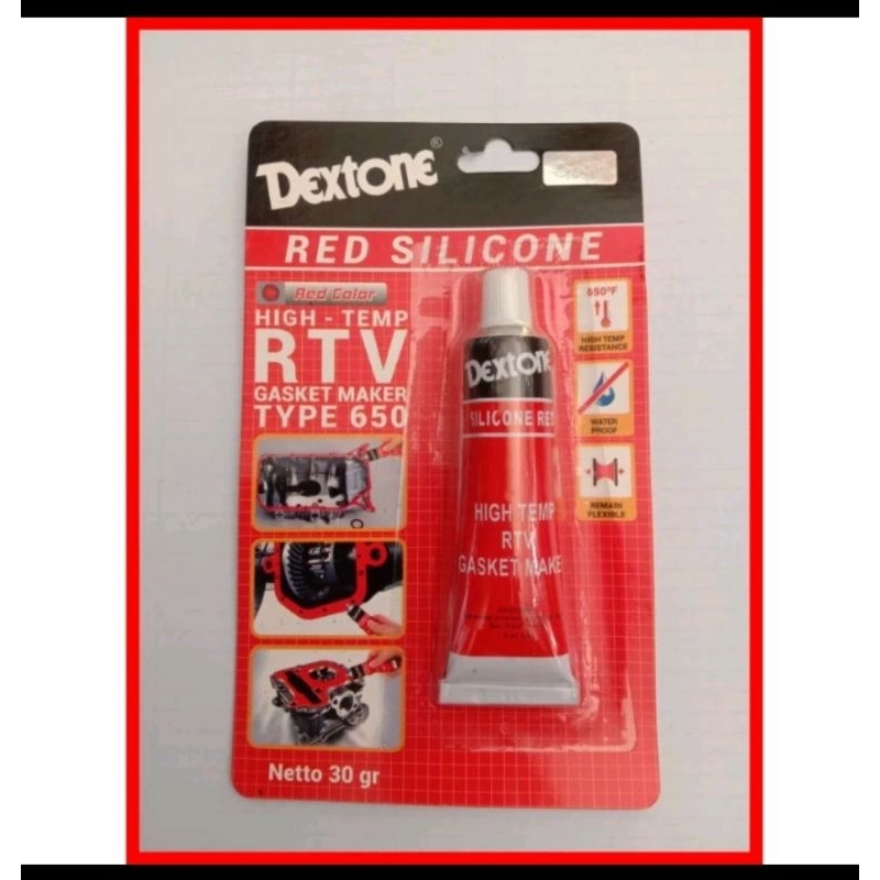 LEM DEXTONE RED SILICONE 30gr -LEM GASKET / LEM PAKING MESIN DEXTONE